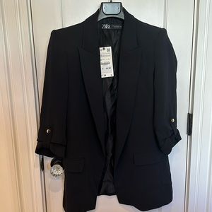 Zara blazer size extra small black never worn with tags